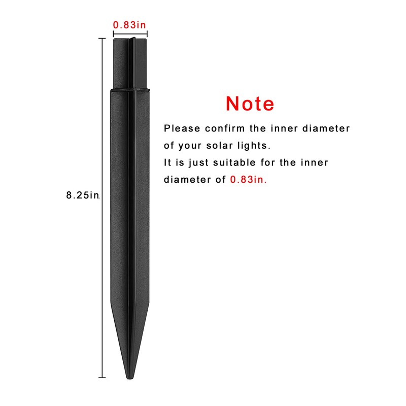 EVOSUMMER 8 PCS X 8.25" Plastic Ground Spikes,Solar Torch Lights