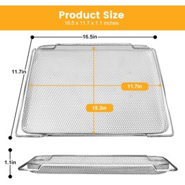 GWY Smart Oven Accessories for Breville BOV900BSS BOV950BSS Smart Oven Air Fryer Pro, 16.5"D x 11.8"W x 0.5"H Steel Dehydrate Mesh Baskets