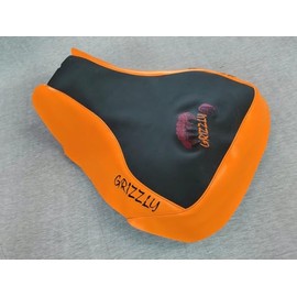 Hidden Comfort Camo HCC Racing ATV seat Cover Compatible with Yamaha Grizzly 350 Griz Logo Black/Orange