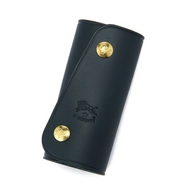 IL BISONTE Key Case, Leather, Genuine Leather, Cowhide Leather, Women's, Men's, Unisex, Size: 4.3 inches (11 cm), navy