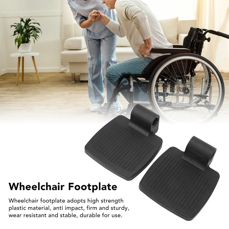 2pcs Wheelchair Footrests Professional Plastic Replacement Wheelchair Footplate Pedal Accessory