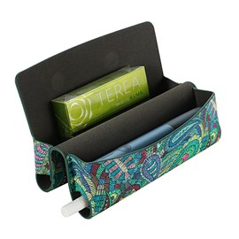 Mekeran storage Bag for IQOS ILUMA ONE, PU-Leather Case Bag Compatible with IQOS ILUMA ONE. (Green Paisley)
