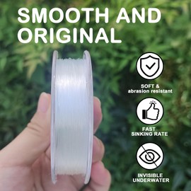 Aventik Pure Clear Fluorocarbon Fishing line Fishing Tippet Leader Line Sinking Fast Ultra-Low Visibility High Abrasion Resistance for Saltwater Freshwater (8LB(3.6KG)-100Yards)