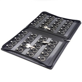 OFFIDIX Large Zippered Key Case,Leather Portable Key Cabinet, 40 Key Hooks Key Organizer,Manager & Landlord Key Holder,Suitable for Real Estate Sales,Hotel Executives, Car Service