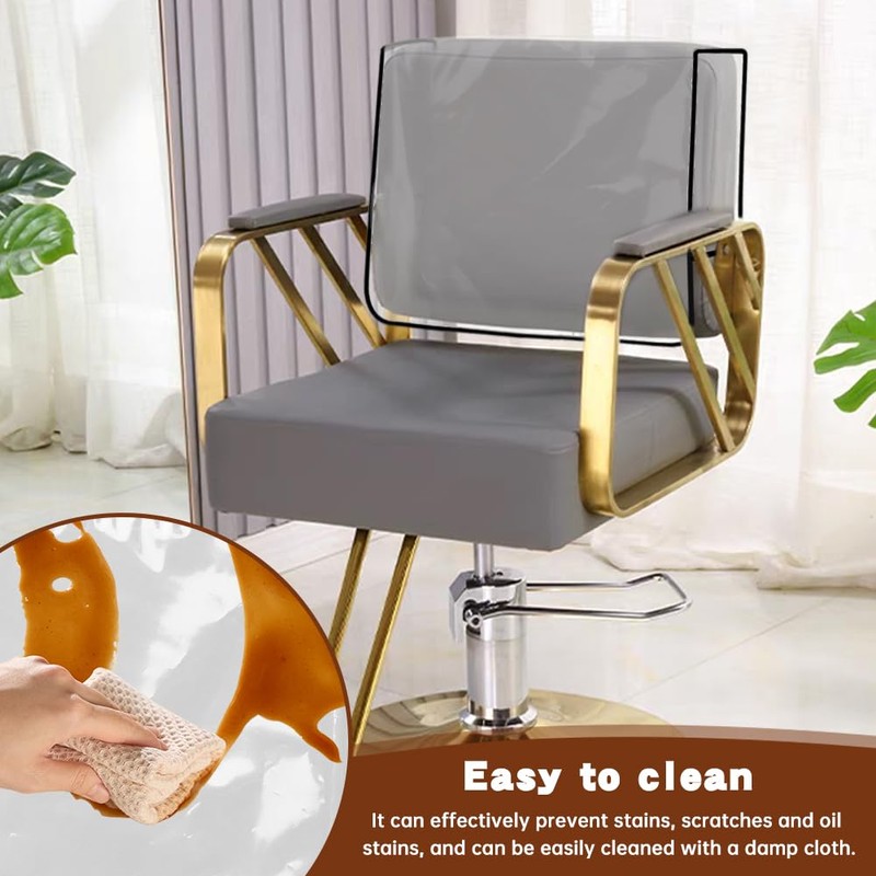 2Pcs Salon Chair Cover Protectors,Clear Hairdressing Chair Back Covers