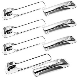 PAKCEEINC Chrome Plated 4-Door Handle Overlay Covers Fit for 2009-2018 Dodge Ram 1500, 2010-2018 Dodge Ram 2500 3500