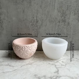 Diamond Texture Concrete Flower Pot Silicone Mold Plaster Succulent Planter Vase Mold Epoxy Resin Cement Clay Mould