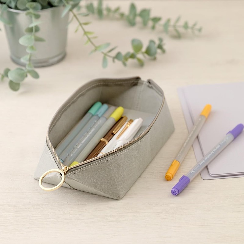 Midori 41840006 Pen Case Pen Tray Pouch, Gray