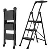 XinSunho 3 Step Ladder, Foldable Handrail & Tool Tray Stool
