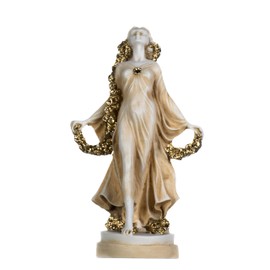 BeautifulGreekStatues FLORA Goddess Golden Maiden of Blossoms Flowers Molded Marble Statue Sculpture