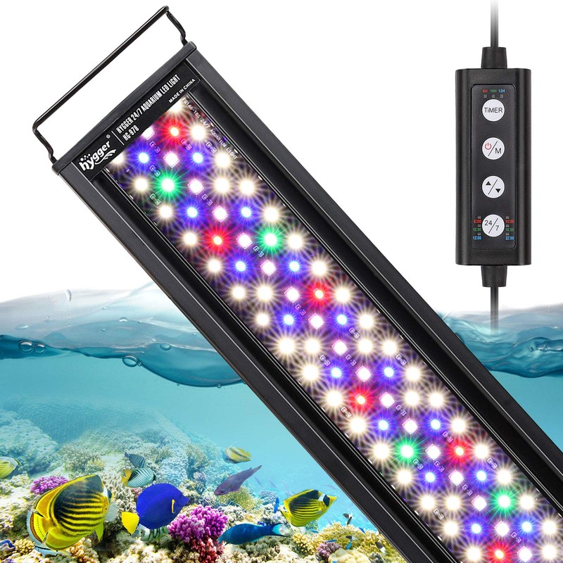 hygger 22W 24/7 Lighting Aquarium LED Light, Sunrise-Daylight-Moonlight Mode and