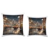 Covent Garden London Victorian Christmas Market Scene Print Throw Pillow