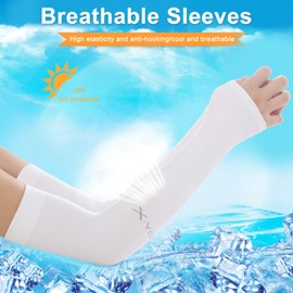 Regerly Long Arm Sleeves, 6 Pairs Arm Sleeve Cover Cooling Unisex Cooling UV Protection Arm Cooling Covers Breathable Arm Cover All Outdoor Sports Protection for Running Cycling Hiking Climbing, 6