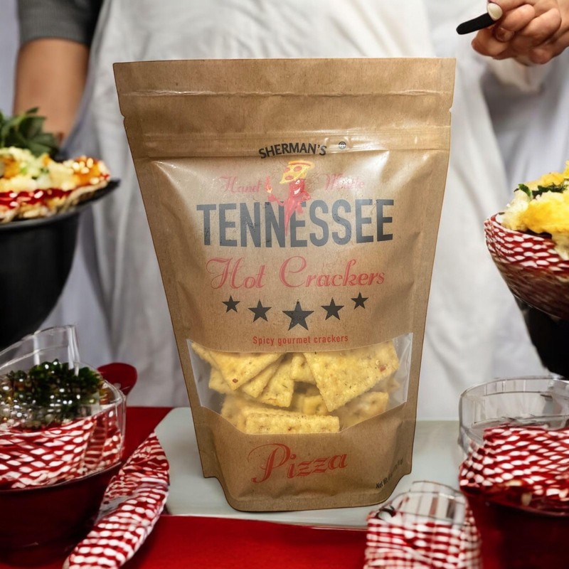 Sherman's Tennessee Hot Crackers, Pizza. 4 pack. (6oz each), Spicy