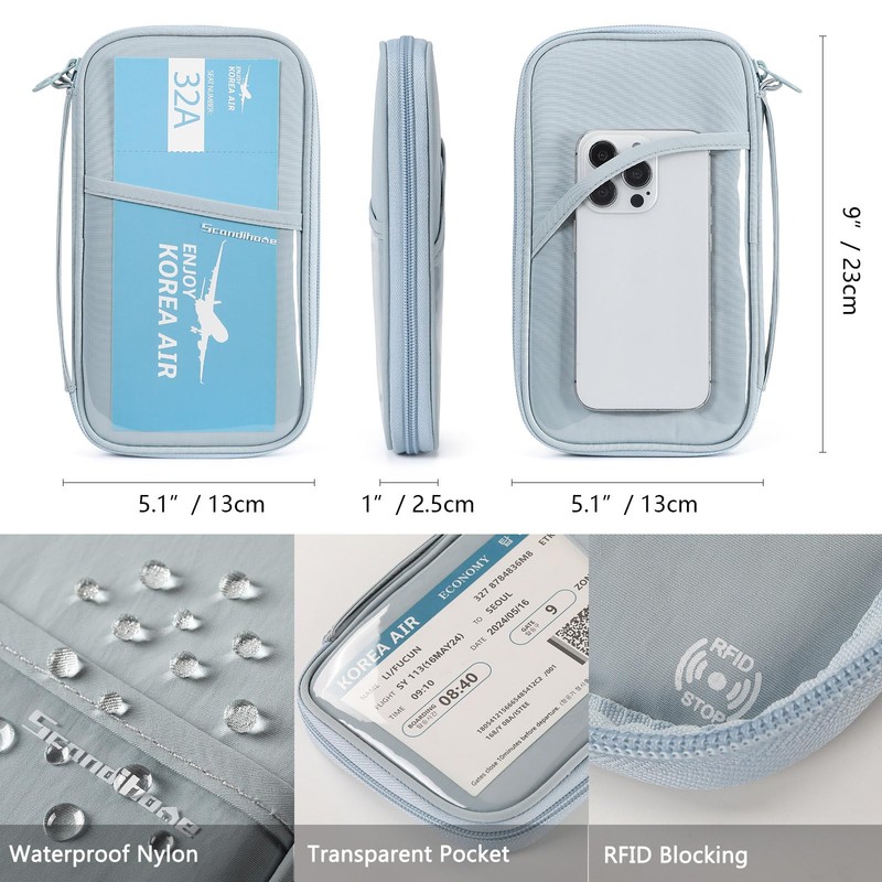 SEPWIK Travel Passport Wallet RFID Family Passport Holder with Hand