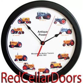 RCD New MINNEAPOLIS MOLINE Tractor Wall Clock 12 Massive 14"  Wheel Dial Clock