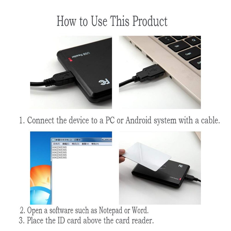 AMAO 125KHz RFID Reader ID Card Reader Non-Contact 14443A Card