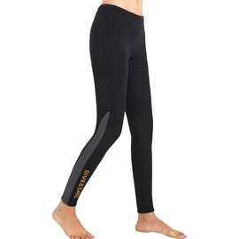 D344137F-BK-M Women's Wetsuit Pants, 0.1 inch (3 mm), Neoprene Pants, Bolero, Wet Pants, SUP Thermal and Quick Drying, Stretchy, Fishing, Climbing, Surfing, Kayaking