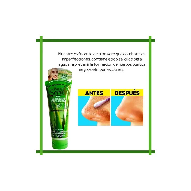 Wokali Exfoliante Facial Aloe Vera 120ml Aloe Vera Face Scrub,