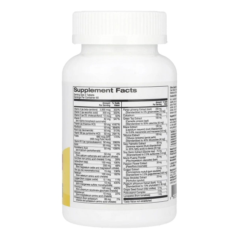 Super Nutrition Multivitamínico Hombres Activos 180 Tabletas