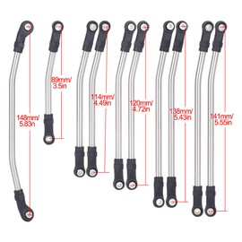 10Pcs Stainless Steel Link Rod Linkage 313mm Wheelbase for Axial SCX10 II 90046 1/10 Crawler Car Upgrade Parts