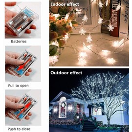 Christmas Lights, 40 LED Snowflake String Fairy Lights for Home, Party, Christmas, Wedding, Garden, Xmas Garden Patio Bedroom Decor Indoor Outdoor Celebration Lighting