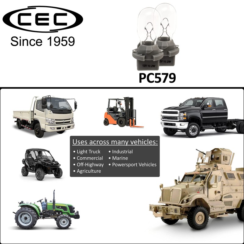 CEC Industries PC579 Bulbs, 12.8 V, 10.2 W, Printed Circuit