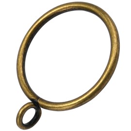 AMZSEVEN 44 Pack Curtain Rings with Eyelets, Metal Drapery Rings for Pinch Pleat Curtains, Drape Ring 1.5 Inch I D, Fits Up to 1.2 in Rod (Bronze)