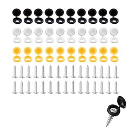 KEWUF 60 PCS kennzeichen schrauben, kennzeichen, kfz kennzeichen, Kennzeichen Schrauben Motorrad und Auto, Nummernschild Schrauben mit Kappen, Nummernschildschrauben Set