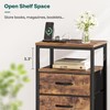 Huuger Nightstand with Charging Station, 27.6 Inch Bedside Table with