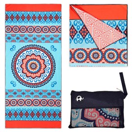 Elite Trend - Toalla de playa de microfibra extragrande de 78 x 35 pulgadas, sin arena, de secado rápido, para viajes, natación, piscina, yoga, senderismo, camping, toalla de microfibra ligera de
