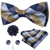 Dubulle Blue Brown Bowtie for Men Paisley Floral Mens Pretied