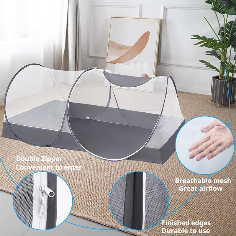 Portable Mosquito Net Foldable Pop-Up Travel Tent, Bed Canopy Mosquito