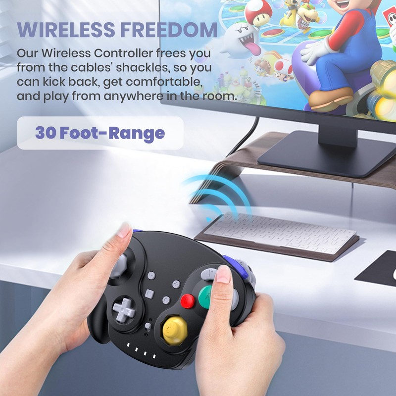 Wireless Controller for Switch/Lite/Switch Online, NGC Style Pro Controller Compatible
