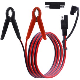 LANMINGLEL Crocodile Clip to SAE Connector 14AWG Battery Crocodile Clip to SAE Connector Extension Cable with SAE Polarity Reverse Adapter for Motorcycles,Car,Solar Power Charging(3.3FT)