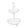 Mud Pie White Small Tiered Server, 12" x 8" dia