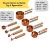 Copper Stainless Steel Measuring Cups and Spoons Set of 8,