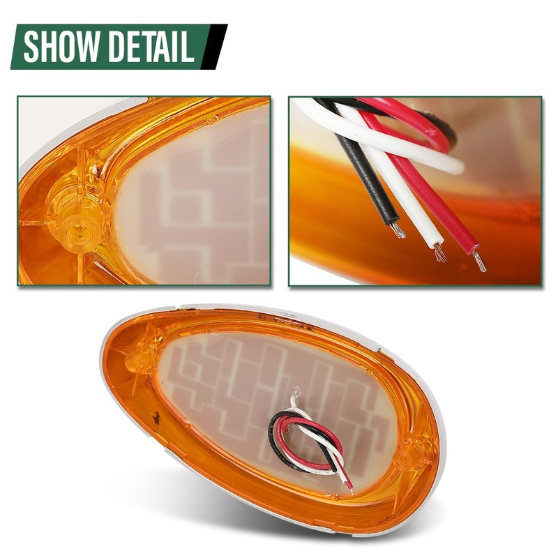 LQI 15 LED Amber Sleeper Cab Side Marker Signal Light