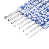 8pcs Crochet Hook Set Blue White Porcelain Printing Hand Polished