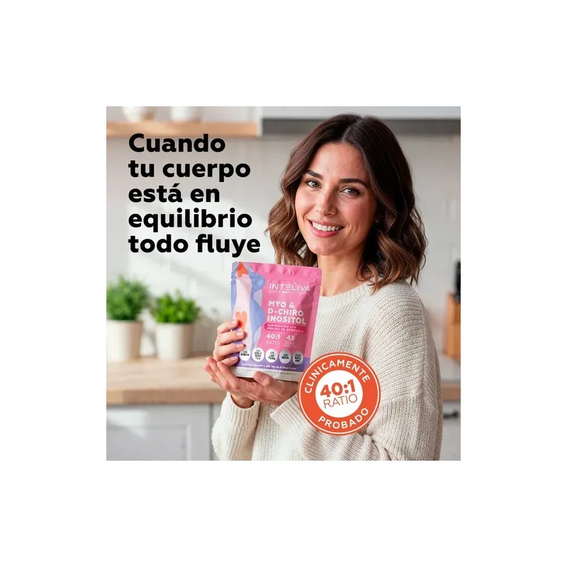 Inteliva Myo & D-chiro Inositol 40:1 Con Inulina En Polvo