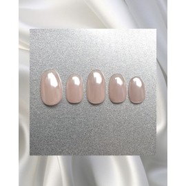 [Self-made] Glazed Powder Nail  - Coffin Egg Tips / [자체제작] 글레이즈드 파우더 Nail  - 코핀에그 팁
