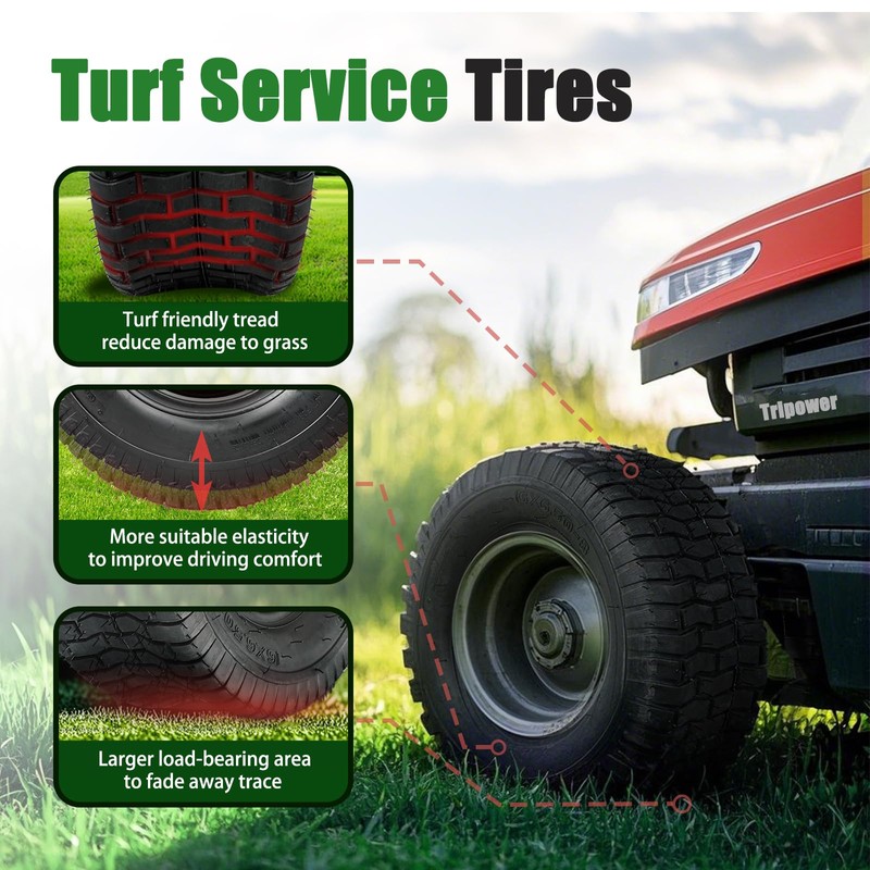 TRIPOWER 13x5.00-6 Lawn Mower Tires - 13x5.00-6 Tire for Tiller