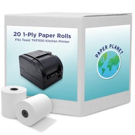 PaperPlanet Kitchen Printer Paper for Toast TKP300 Kitchen Printer by Paper Planet | Compatible with TKP300 SNBC BTP-M300 | 1-Ply Bond Paper (White) | 20 Rolls