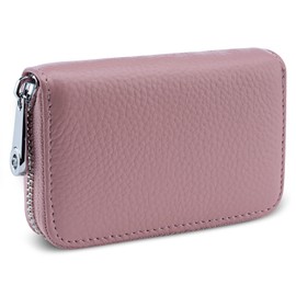 Meowoo RFID Wallets Credit Card Holder Blocker Protective Case Card, 14 Compartments Card Case, Organ Style, Portable, Anti-Theft Brush, Type 1-pink, Casual