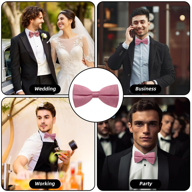 Guokoo Bow Ties for Men Solid Color Bow Tie Pre-Tied