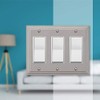 Amerelle Steps Triple Rocker Cast Metal Wallplate in Satin Nickel