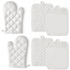 GROBRO7 6Pcs Cotton Oven Mitts and Pot Holders Set Heat