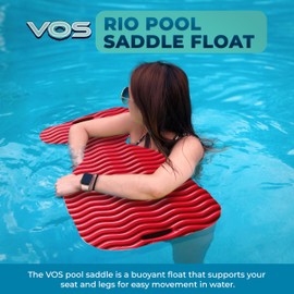 VOS Rio Pool Saddle Float – 2 Pc Pk | Ultra Buoyant, Comfortable Floating Pool Seats for Adults | Water Saddle Floats for Swimming, Lakes, Rivers | Rave Red