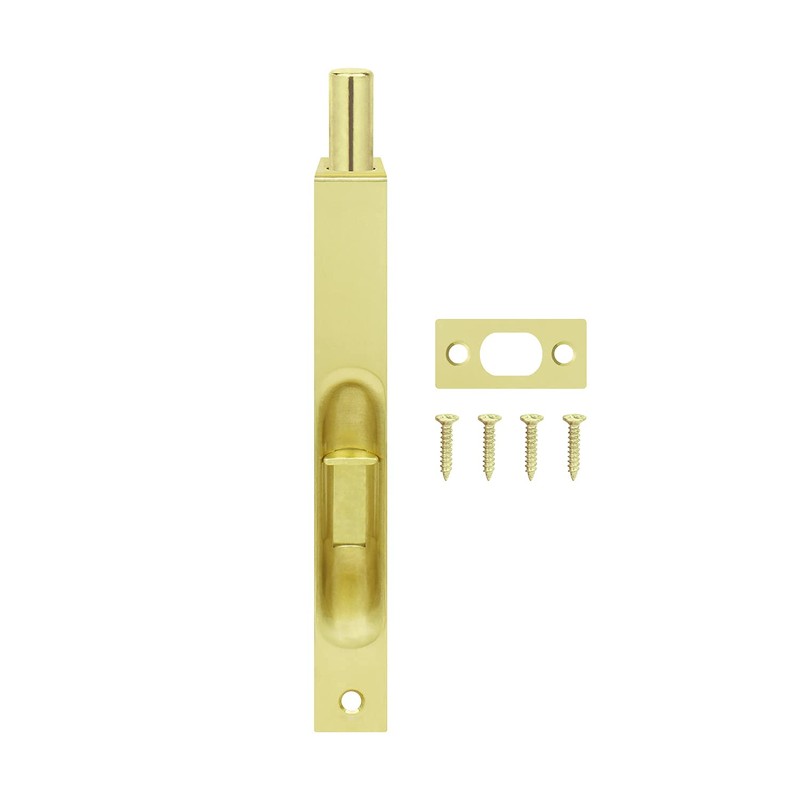 Nuk3y Heavy Duty 6-Inch Solid Brass Flush Bolt (Square, Polished