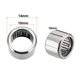 sourcing map HK1010 Drawn Shells Needle Bearings 10 mm Bore Diameter 14 mm OD 10 mm Width DE DE 10 mm Pack of 10